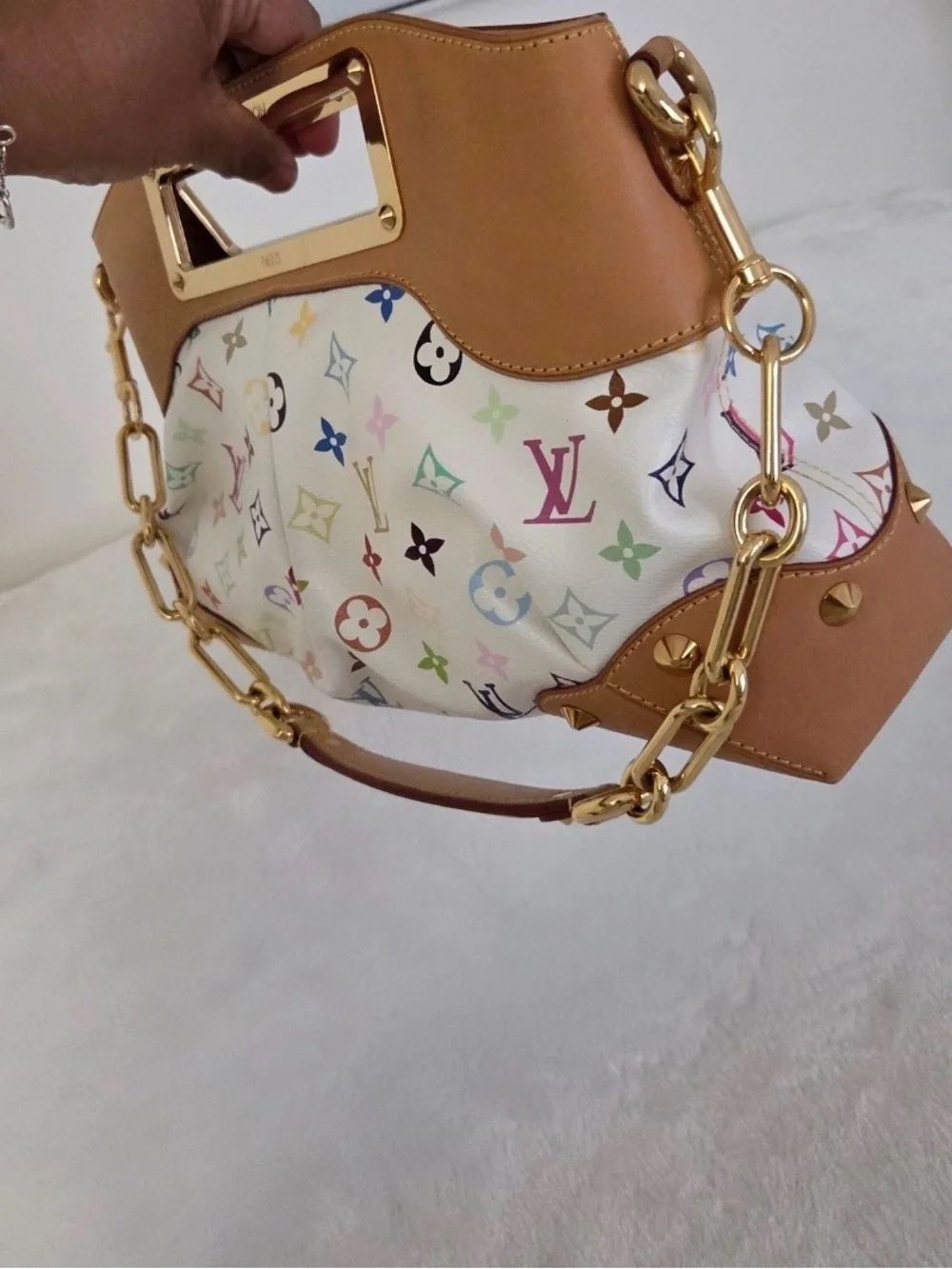Louis Vuitton Judy MM White Multicolore Murakami Bag